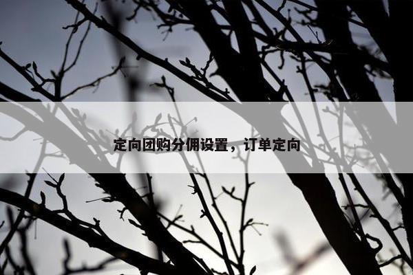 定向团购分佣设置，订单定向