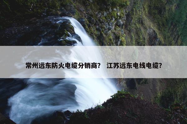 常州远东防火电缆分销商？ 江苏远东电线电缆？