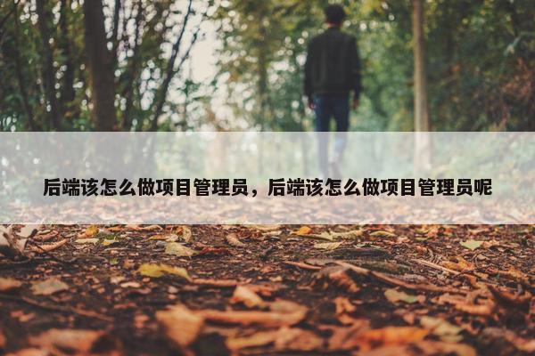 后端该怎么做项目管理员，后端该怎么做项目管理员呢
