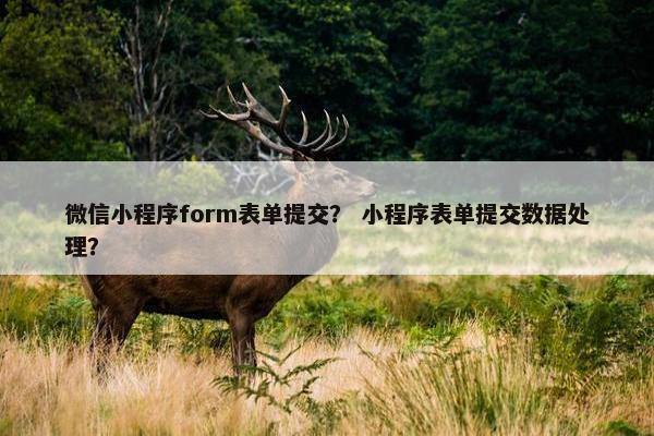 微信小程序form表单提交？ 小程序表单提交数据处理？