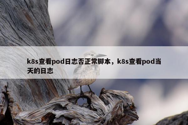 k8s查看pod日志否正常脚本，k8s查看pod当天的日志
