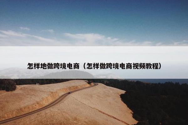 怎样地做跨境电商（怎样做跨境电商视频教程）