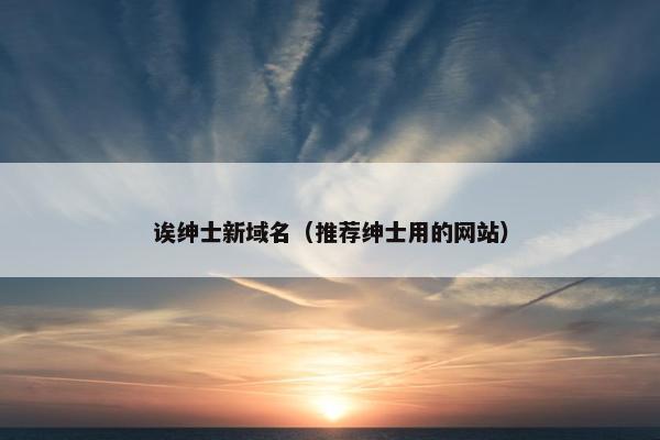 诶绅士新域名（推荐绅士用的网站）
