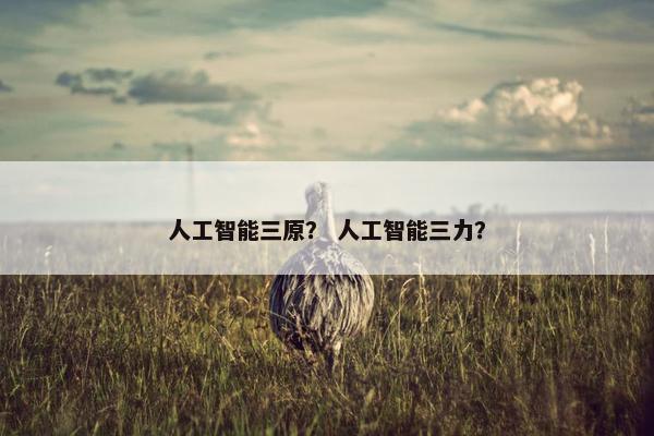 人工智能三原？ 人工智能三力？