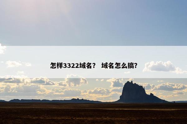 怎样3322域名？ 域名怎么搞？
