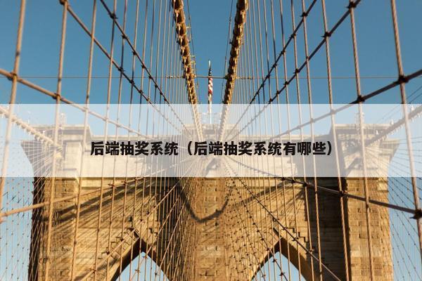后端抽奖系统（后端抽奖系统有哪些）