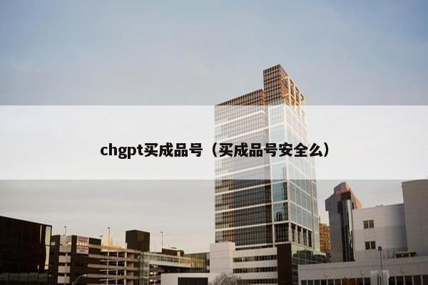 chgpt买成品号（买成品号安全么）