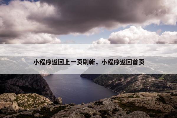 小程序返回上一页刷新，小程序返回首页