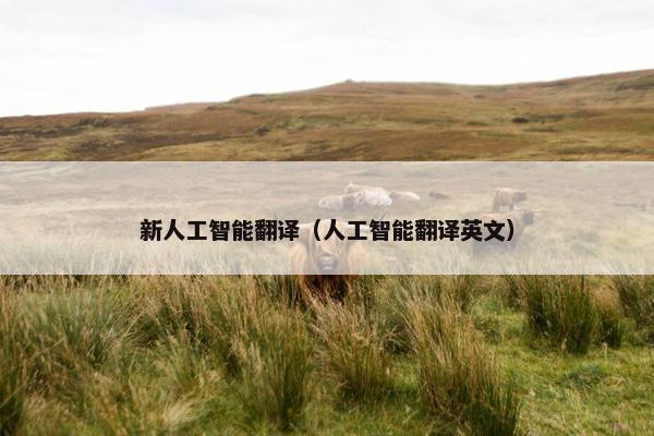 新人工智能翻译（人工智能翻译英文）