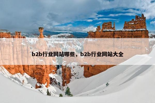 b2b行业网站哪些，b2b行业网站大全