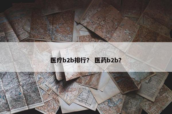 医疗b2b排行？ 医药b2b？