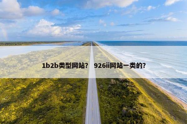 1b2b类型网站？ 926ii网站一类的？
