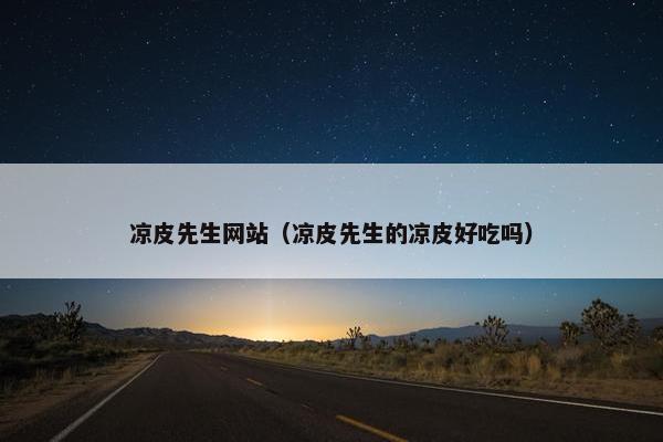 凉皮先生网站（凉皮先生的凉皮好吃吗）