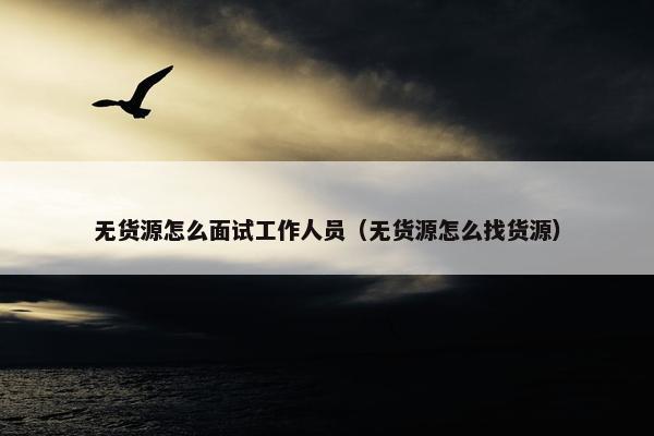 无货源怎么面试工作人员（无货源怎么找货源）