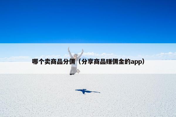 哪个卖商品分佣（分享商品赚佣金的app）