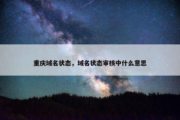 重庆域名状态，域名状态审核中什么意思
