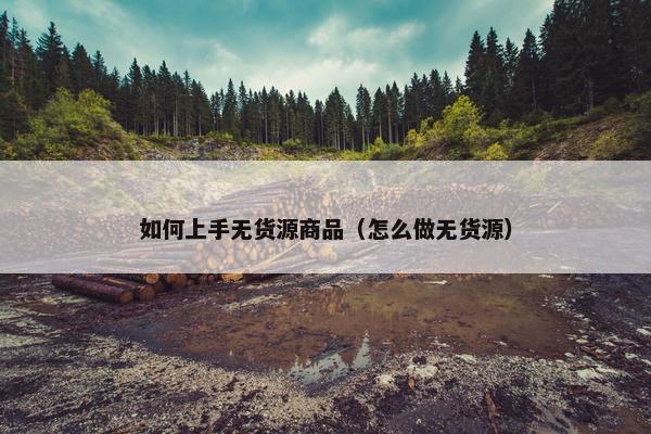 如何上手无货源商品（怎么做无货源）