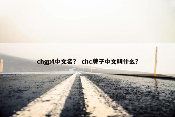 chgpt中文名？ chc牌子中文叫什么？