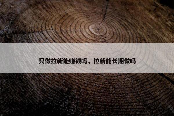 只做拉新能赚钱吗，拉新能长期做吗
