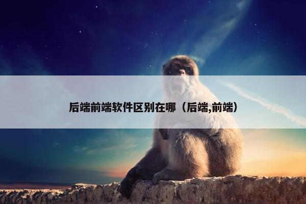 后端前端软件区别在哪（后端,前端）