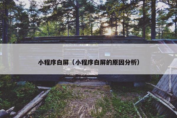 小程序白屏（小程序白屏的原因分析）