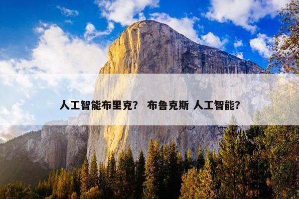 人工智能布里克？ 布鲁克斯 人工智能？