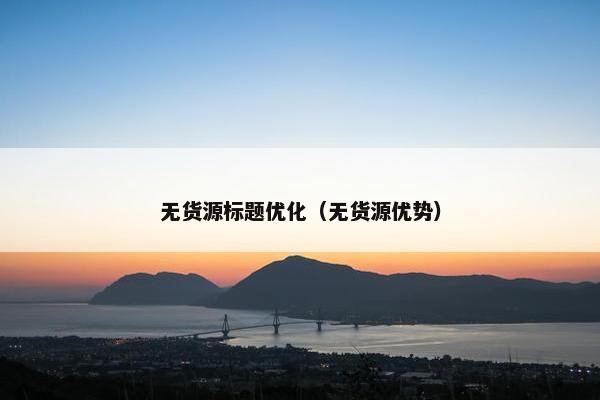 无货源标题优化（无货源优势）