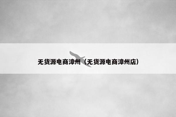 无货源电商漳州（无货源电商漳州店）