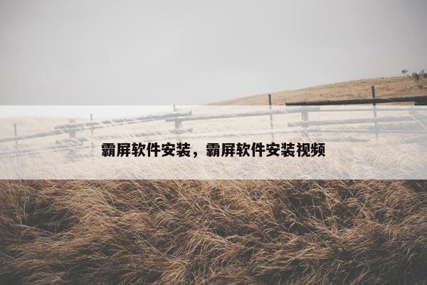 霸屏软件安装，霸屏软件安装视频