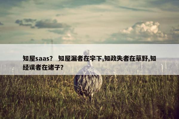 知屋saas？ 知屋漏者在宇下,知政失者在草野,知经误者在诸子？