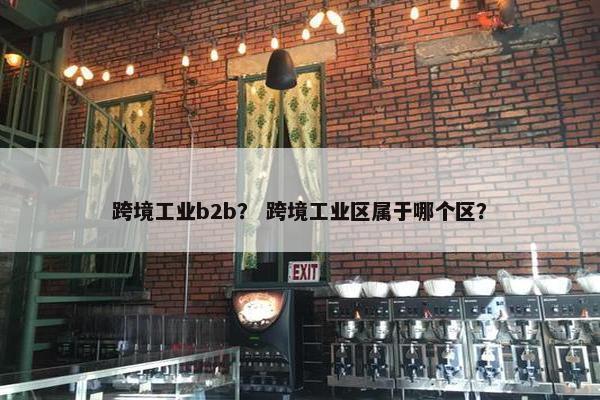 跨境工业b2b？ 跨境工业区属于哪个区？