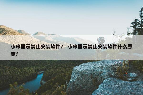 小米显示禁止安装软件？ 小米显示禁止安装软件什么意思？