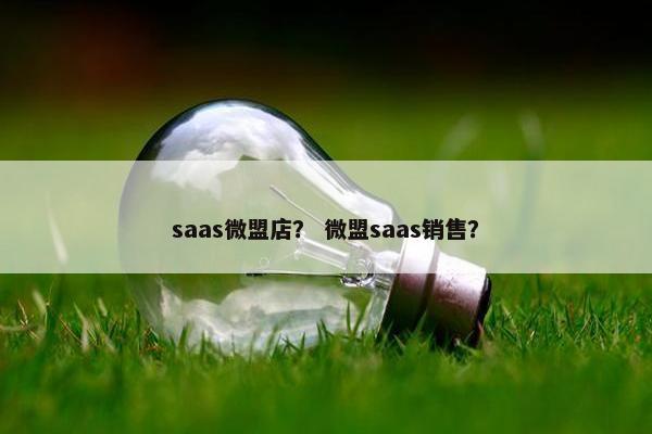 saas微盟店？ 微盟saas销售？