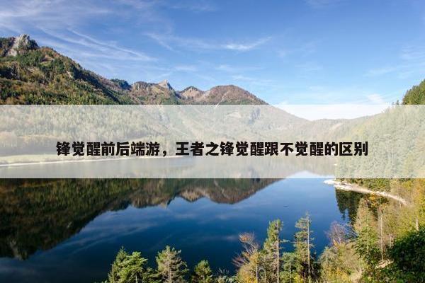 锋觉醒前后端游，王者之锋觉醒跟不觉醒的区别