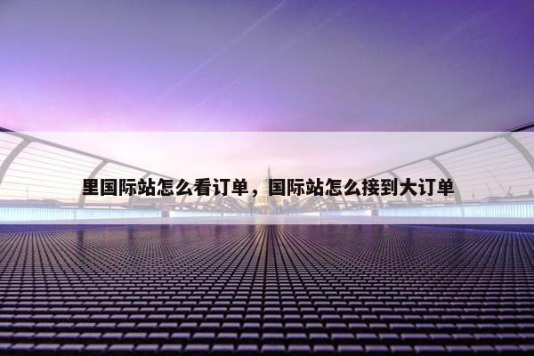 里国际站怎么看订单，国际站怎么接到大订单