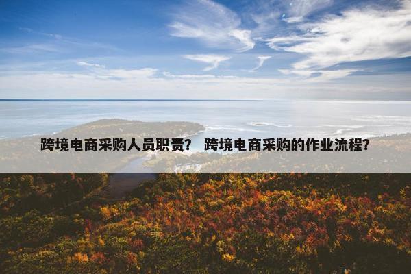 跨境电商采购人员职责？ 跨境电商采购的作业流程？