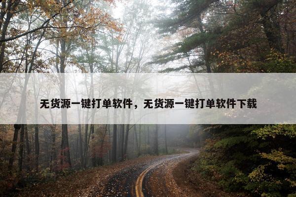 无货源一键打单软件，无货源一键打单软件下载