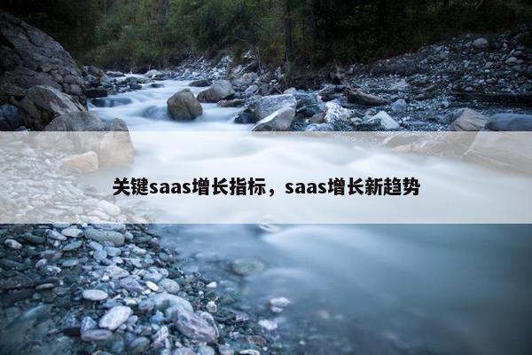 关键saas增长指标，saas增长新趋势