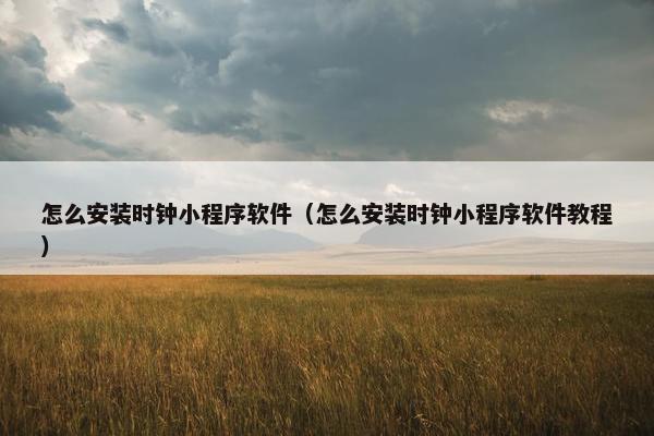 怎么安装时钟小程序软件（怎么安装时钟小程序软件教程）