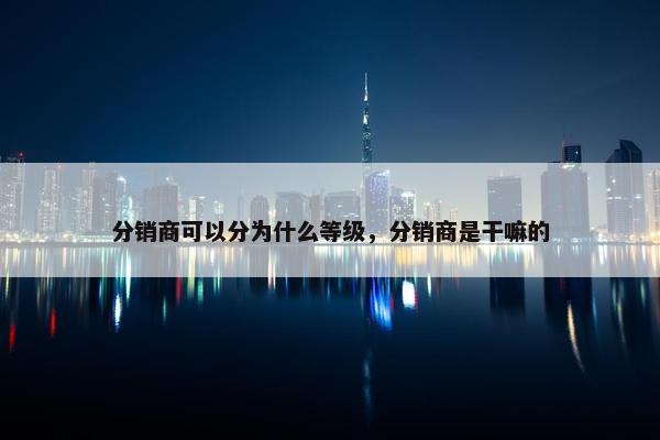 分销商可以分为什么等级，分销商是干嘛的