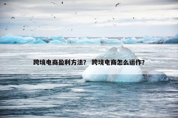 跨境电商盈利方法？ 跨境电商怎么运作？
