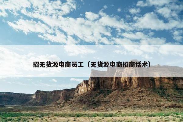 招无货源电商员工（无货源电商招商话术）
