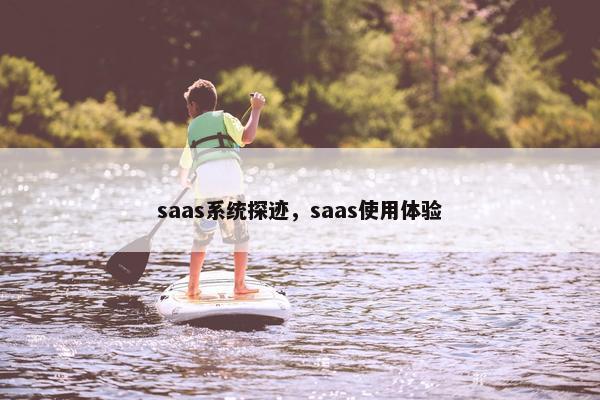 saas系统探迹，saas使用体验