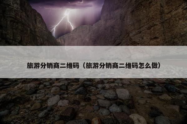 旅游分销商二维码（旅游分销商二维码怎么做）