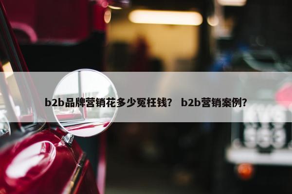 b2b品牌营销花多少冤枉钱？ b2b营销案例？