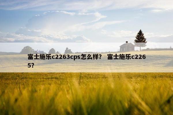 富士施乐c2263cps怎么样？ 富士施乐c2265？