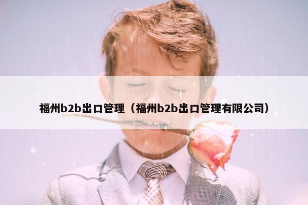 福州b2b出口管理（福州b2b出口管理有限公司）