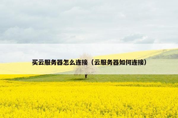 买云服务器怎么连接（云服务器如何连接）