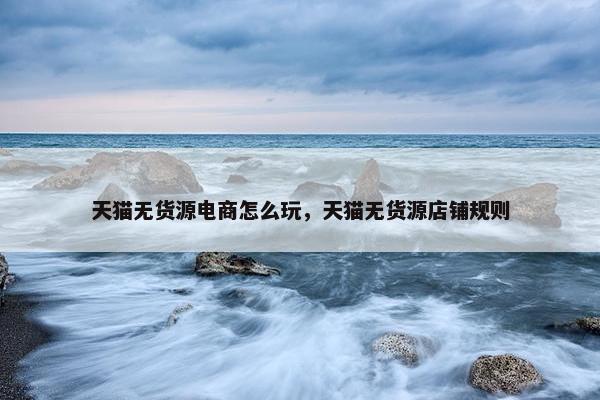 天猫无货源电商怎么玩，天猫无货源店铺规则