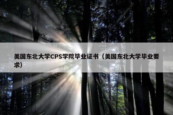 美国东北大学CPS学院毕业证书（美国东北大学毕业要求）